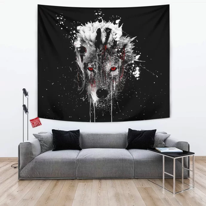 Watercolor Wolf Tapestry