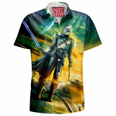 The Mandalorian Hawaiian-Shirt, Sci-Fi Hawaiian-Shirt, Star Wars Hawaiian-Shirt