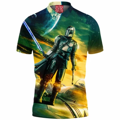 The Mandalorian Polo Shirt, Sci-Fi Polo Shirt, Star Wars Polo Shirt