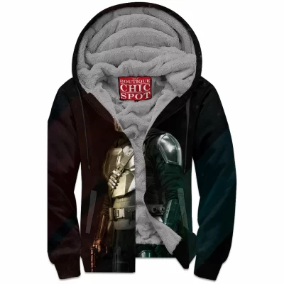 The Mandalorian Zip-Fleece-Hoodie, Sci-Fi Zip-Fleece-Hoodie, Star Wars Zip-Fleece-Hoodie