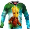 Comic Fleece-Hoodie, Groot Fleece-Hoodie, Guardians of The Galaxy Fleece-Hoodie