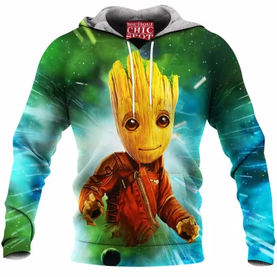 Comic Fleece-Hoodie, Groot Fleece-Hoodie, Guardians of The Galaxy Fleece-Hoodie