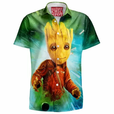Comic Hawaiian-Shirt, Groot Hawaiian-Shirt, Guardians of The Galaxy Hawaiian-Shirt