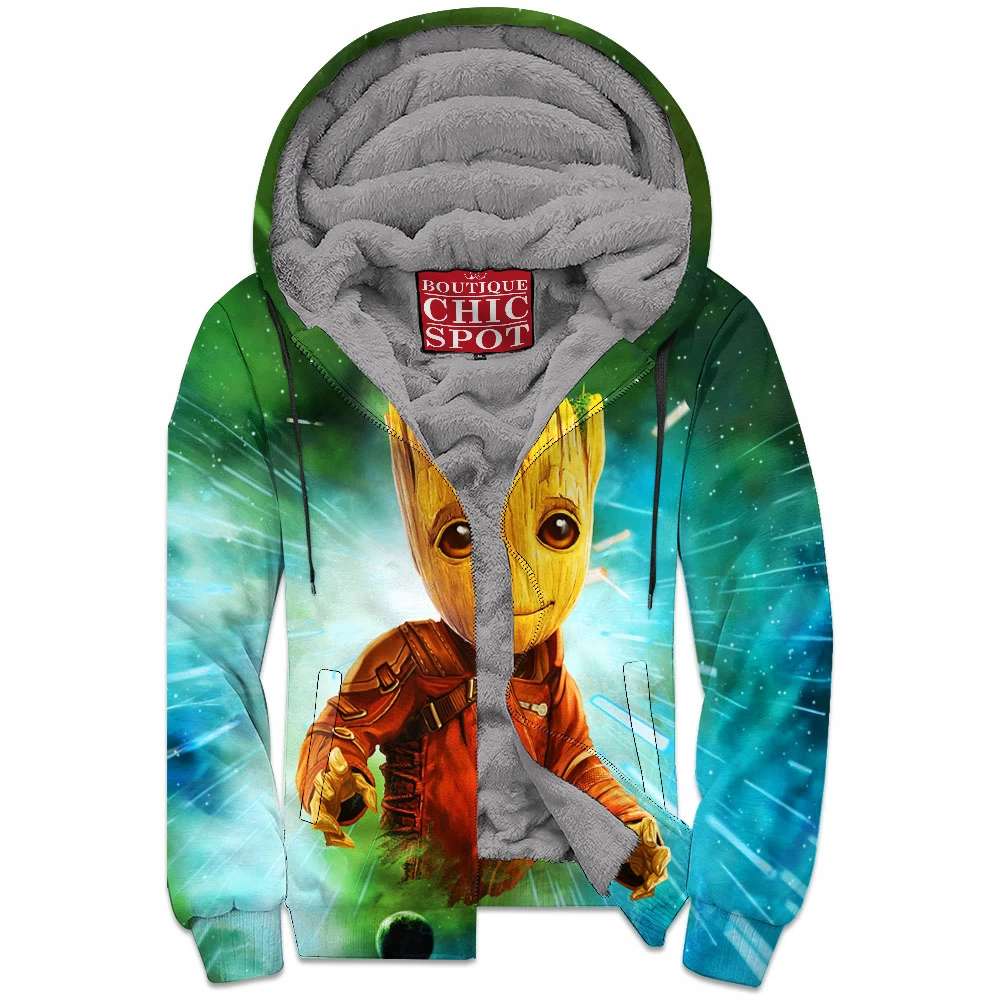 Comic Zip-Fleece-Hoodie, Groot Zip-Fleece-Hoodie, Guardians of The Galaxy Zip-Fleece-Hoodie 1 M TU Boutique 10529 Zip Fleece Hoodie
