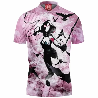 Comic Polo Shirt, Gwen Stacy Polo Shirt, Spider-Gwen Polo Shirt