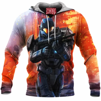Game Fleece-Hoodie, Sci-Fi Fleece-Hoodie, Carter-A259 Fleece-Hoodie, Halo Fleece-Hoodie