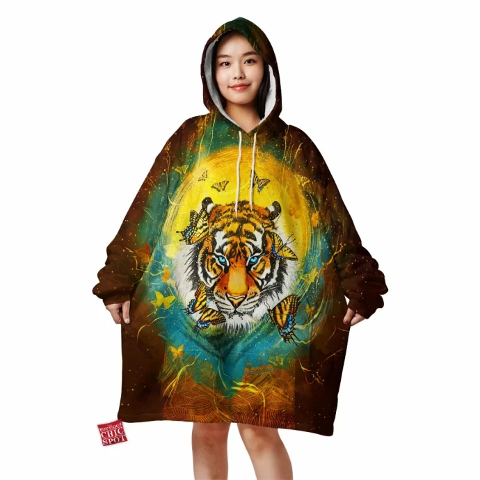 Tiger Butterfly Blanket Hoodie