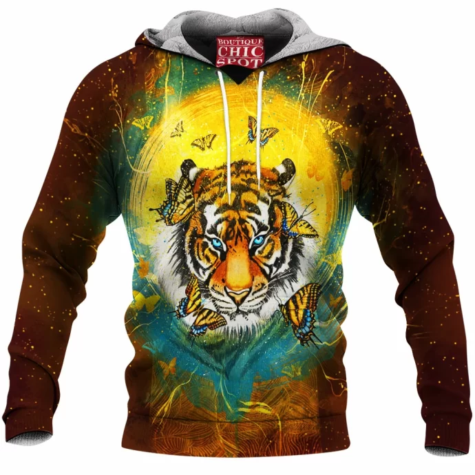 Tiger Butterfly Fleece Hoodie