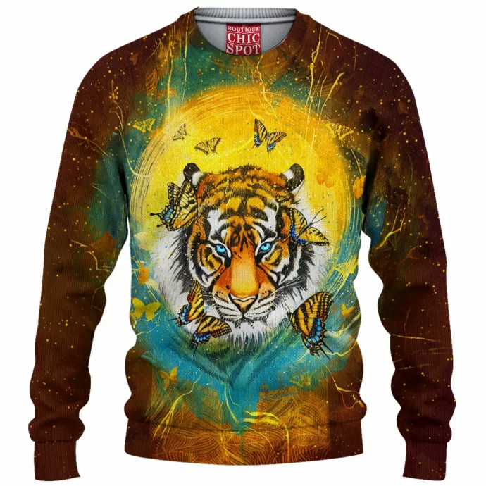 Tiger Butterfly Knitted Sweater