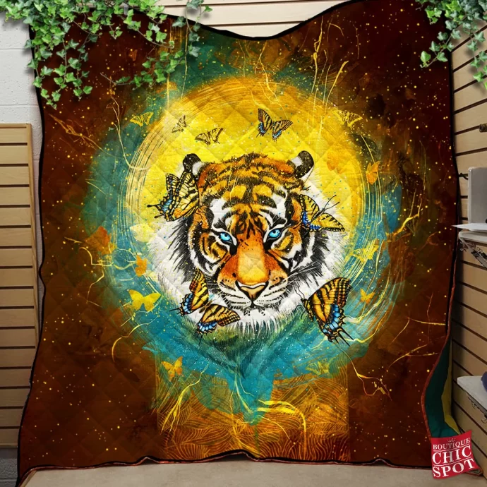 Tiger Butterfly Quilt Blanket