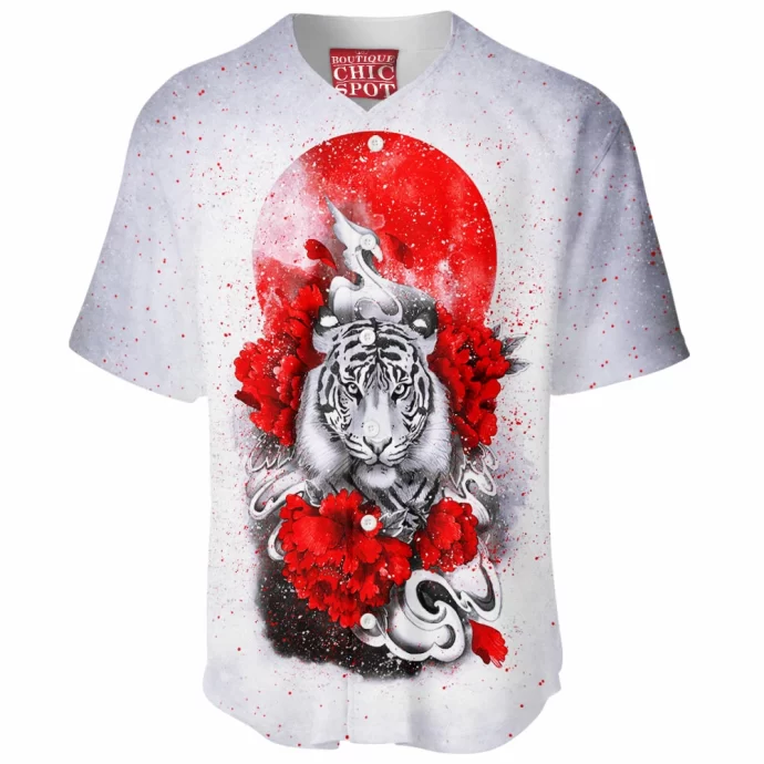 White Tiger Red Sun Baseball Jersey