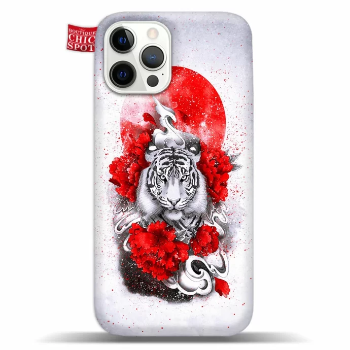 White Tiger Red Sun Phone Case Iphone