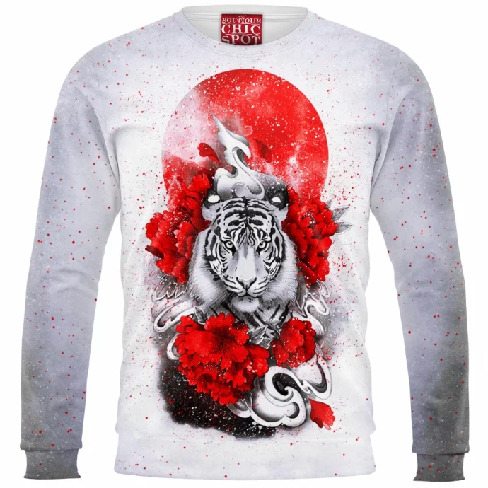 White Tiger Red Sun Sweatshirt