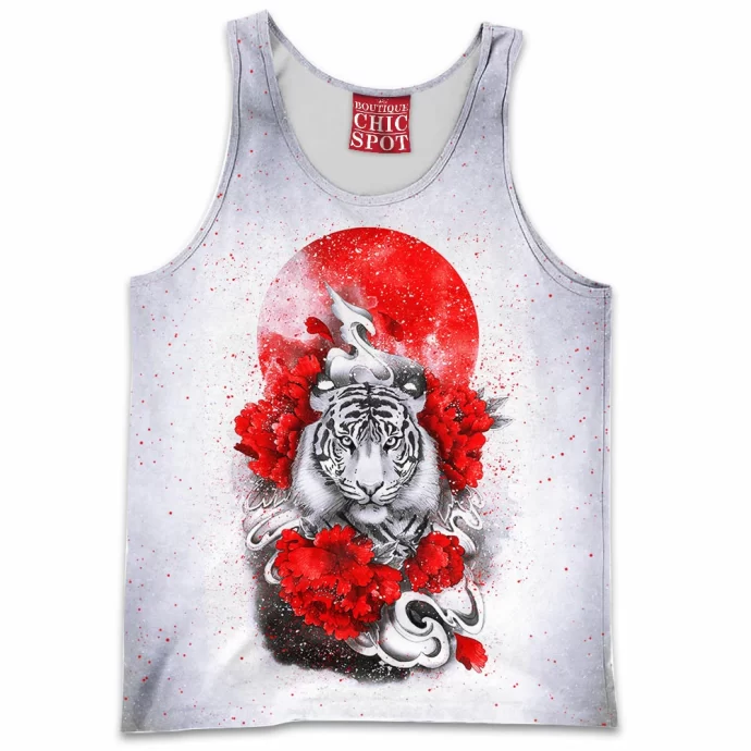 White Tiger Red Sun Tank Top