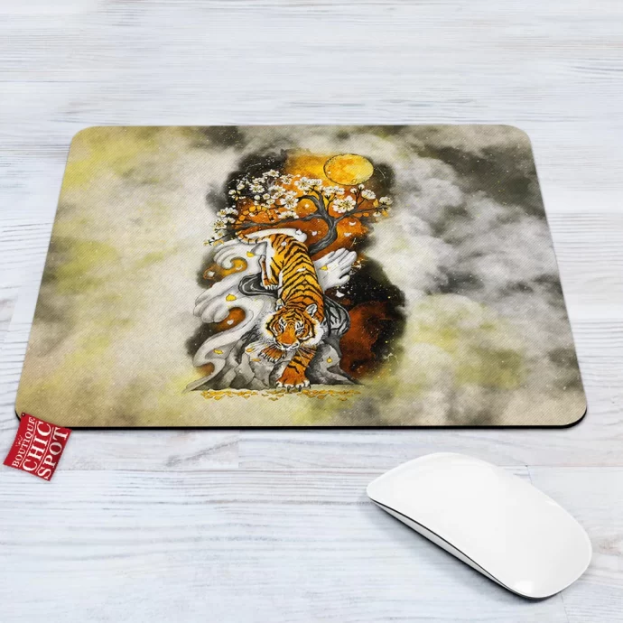 The Tiger the Moon Mouse Pad