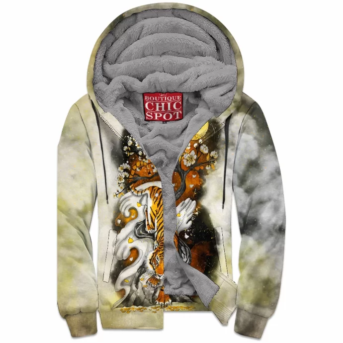 The Tiger the Moon Zip Fleece Hoodie