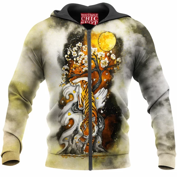 The Tiger the Moon Zip Hoodie