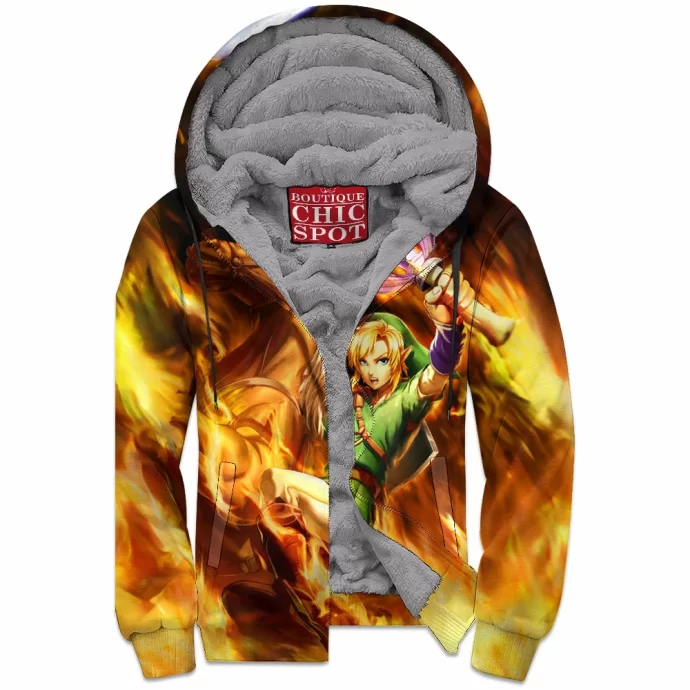 Link Legend Of Zelda Zip Fleece Hoodie