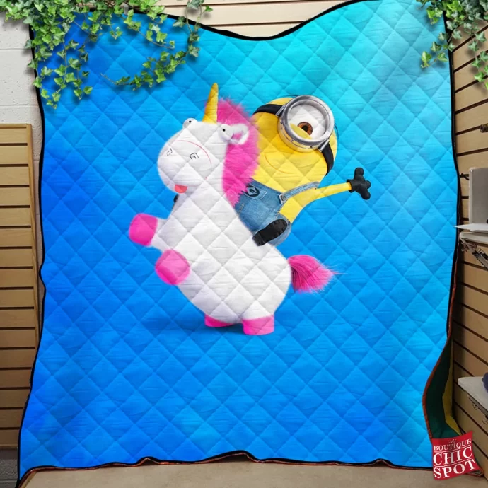 Minion Unicorn Quilt Blanket