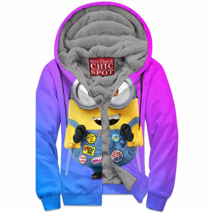 Bob the Minion Zip Fleece Hoodie