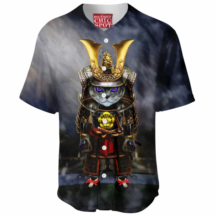 Samurai Evil Cat Baseball Jersey