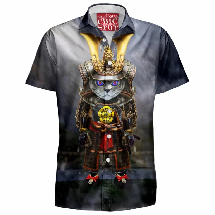 Samurai Evil Cat Hawaiian Shirt