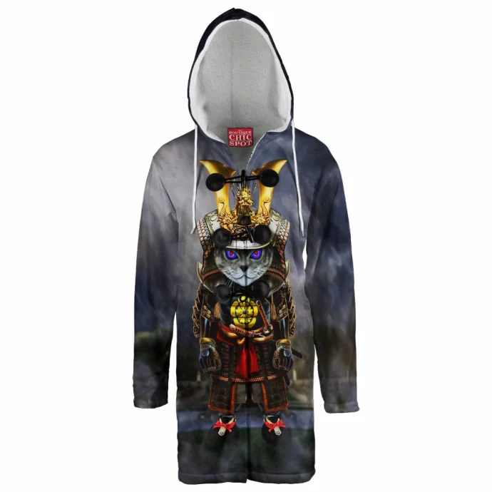 Samurai Evil Cat Hooded Cloak Coat