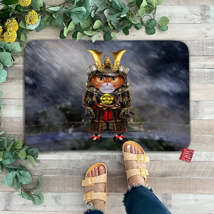 Samurai Cat Doormat