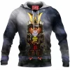 Cat Fleece-Hoodie, Samurai Fleece-Hoodie