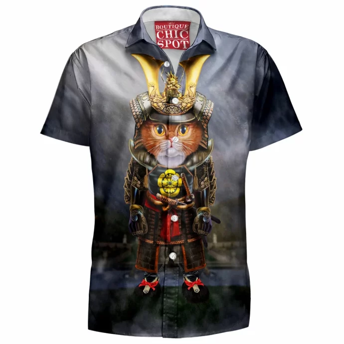 Samurai Cat Hawaiian Shirt