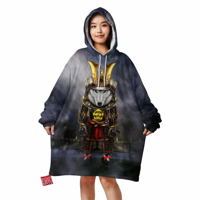 Polar Wolf Samurai Blanket Hoodie