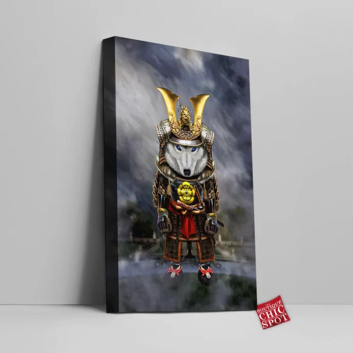 Polar Wolf Samurai Canvas Wall Art