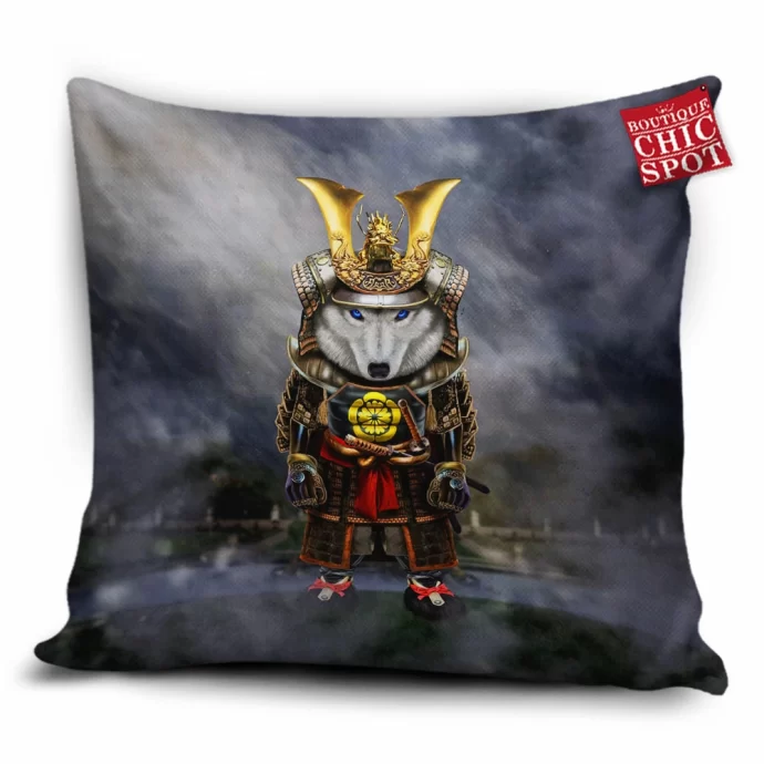 Polar Wolf Samurai Pillow Cover