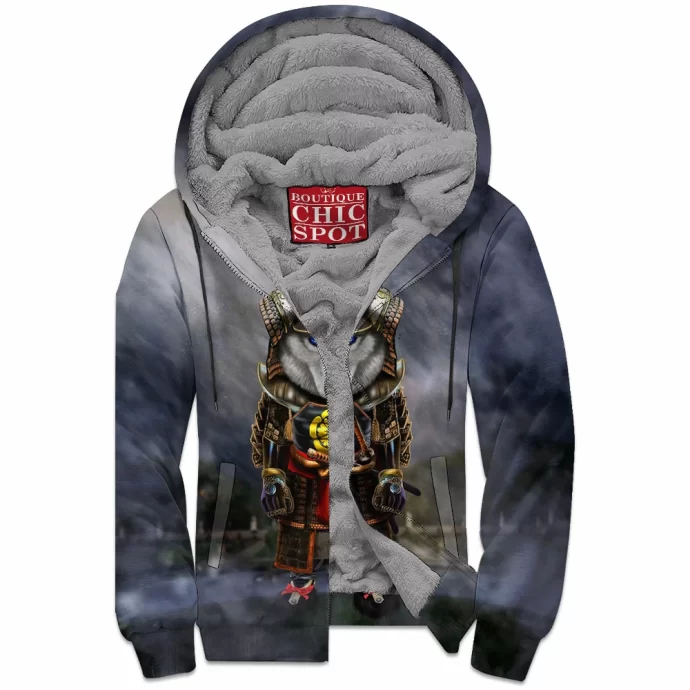 Polar Wolf Samurai Zip Fleece Hoodie