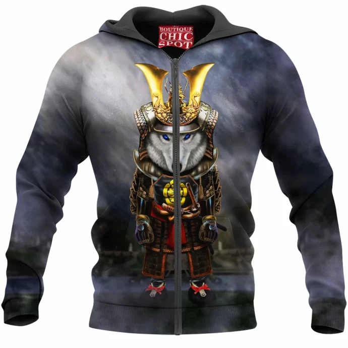 Polar Wolf Samurai Zip Hoodie