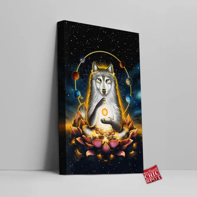 Enlightenment Polar Wolf Canvas Wall Art