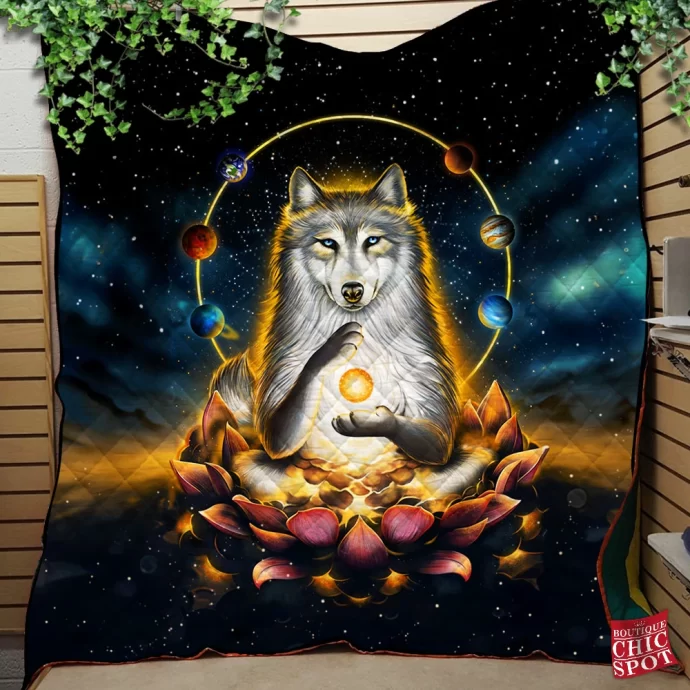 Enlightenment Polar Wolf Quilt Blanket