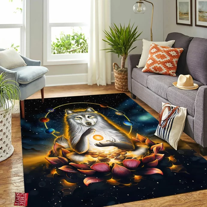 Enlightenment Polar Wolf Rectangle Rug