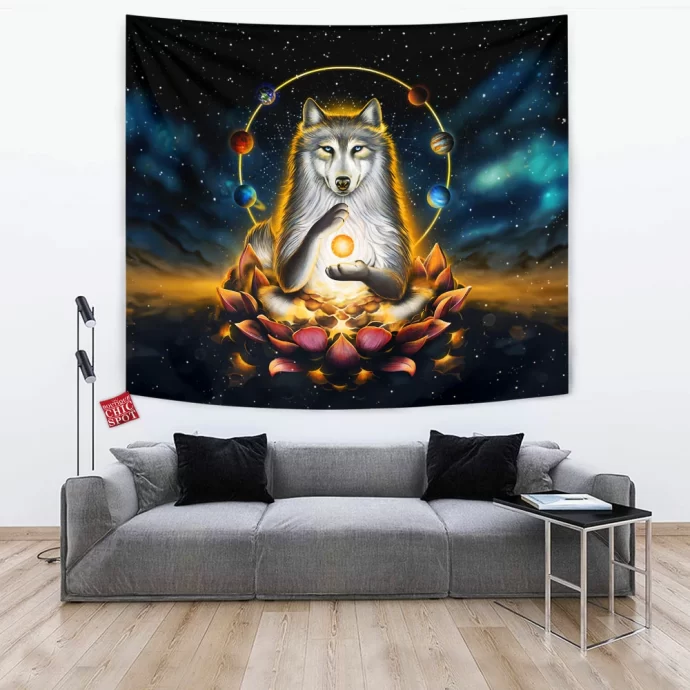 Enlightenment Polar Wolf Tapestry