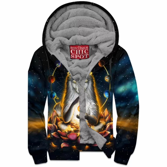 Enlightenment Polar Wolf Zip Fleece Hoodie