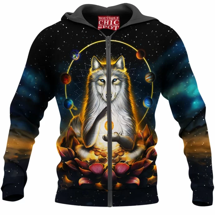 Enlightenment Polar Wolf Zip Hoodie