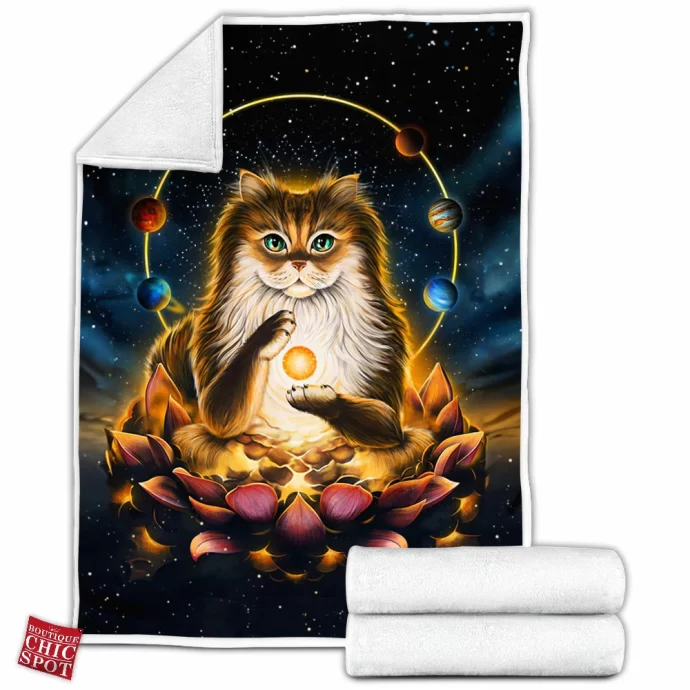 Enlightenment of Cat Fleece Blanket