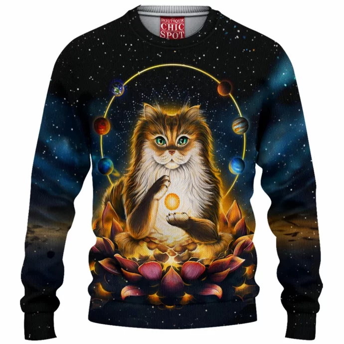 Enlightenment of Cat Knitted Sweater