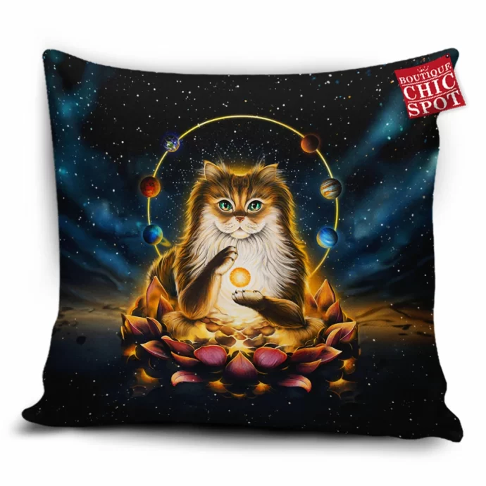 Enlightenment of Cat Pillow Cover