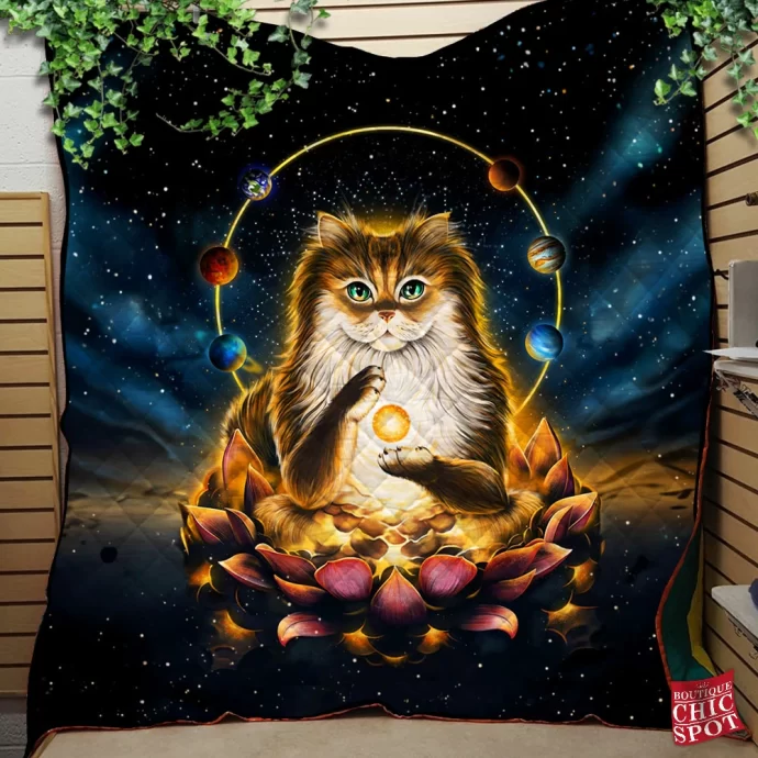 Enlightenment of Cat Quilt Blanket