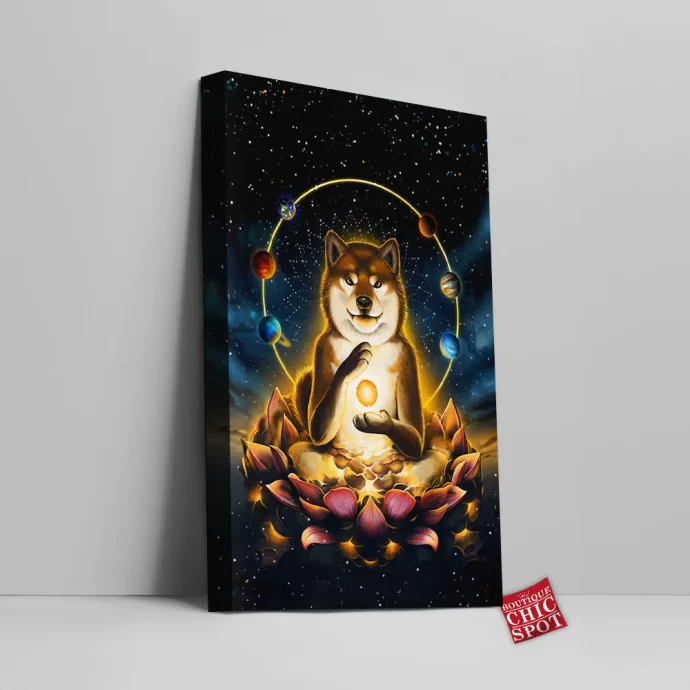 Enlightenment of Shiba Inu Canvas Wall Art