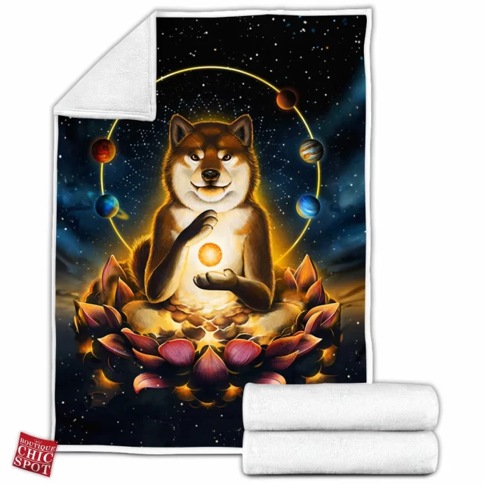 Enlightenment of Shiba Inu Fleece Blanket