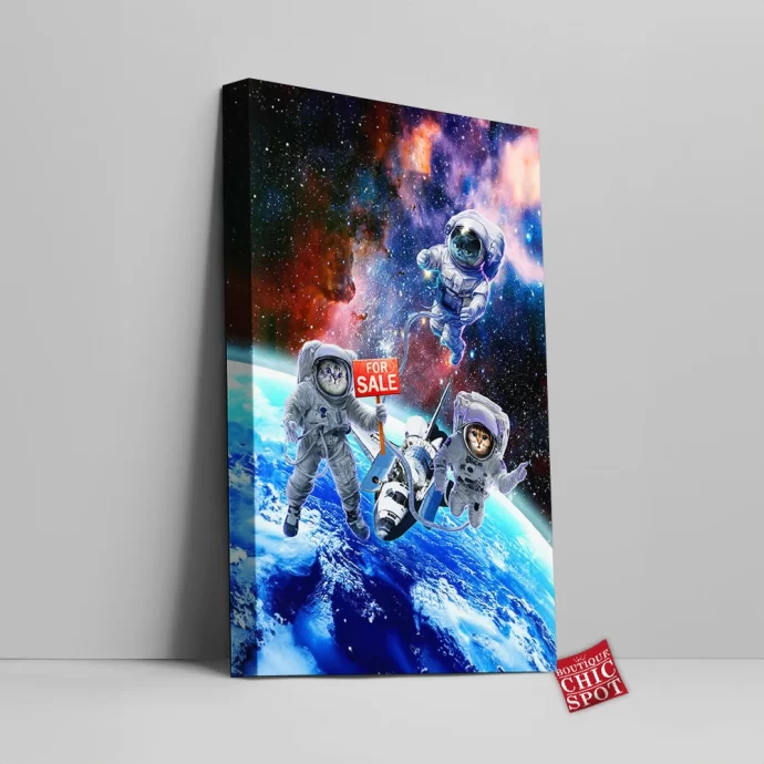 Space Cat Canvas Wall Art