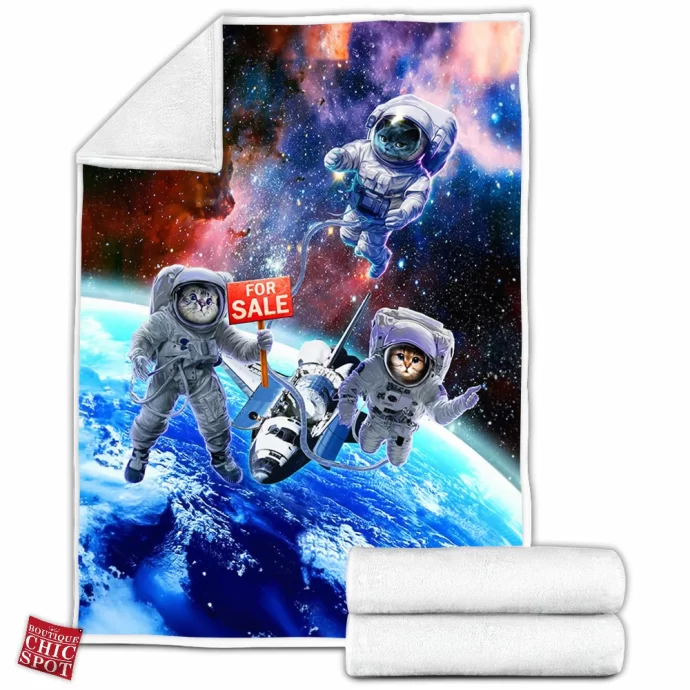 Space Cat Fleece Blanket