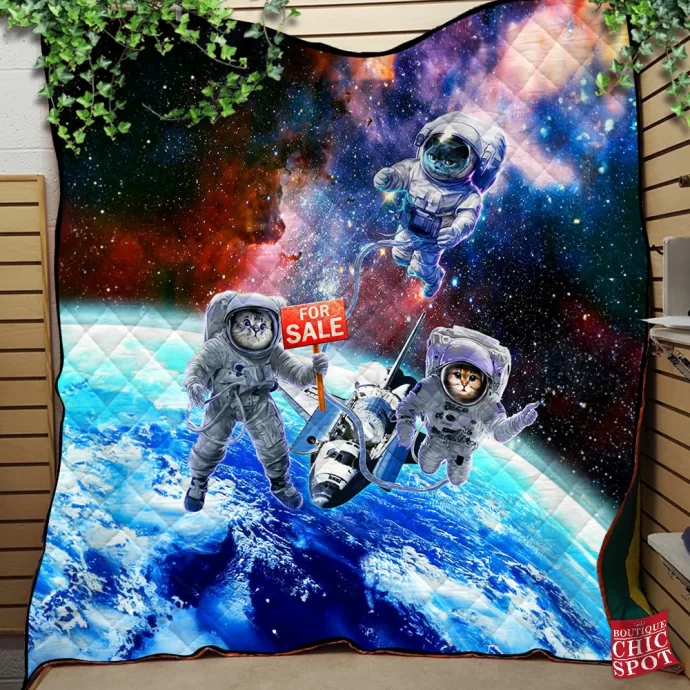 Space Cat Quilt Blanket